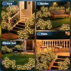 Solar Garden Lights 6 Pack Waterproof Swaying Starburst Light Solar Outdoor Lights for Yard Patio Walkway Pathway Party Wedding Decoration, Unique Gifts for Women, Warm White