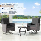 Kullavik 13 Pieces Outdoor Patio Furniture Set,PE Wicker Rattan Sectional Sofa Patio Conversation Sets with 43" 55000BTU Gas Propane Fire Pit Table,Swivel Rocking Chairs Set,Grey