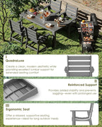 GREENVINES Outdoor Dining Chair | HDPE | Patio Chairs | All-Weather | Grey