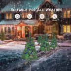 Solar Christmas Tree Garden Stake Lights Outdoor Waterproof Pathway Lights Xmas Tree Light for Lawn Patio Yard Front Porch Christmas Decor 2pcs
