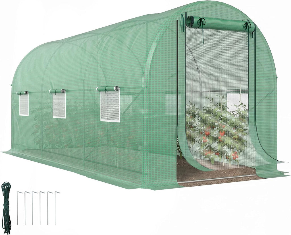 outsunny 14.6'x6.5'x6.6' hoop house greenhouse with 2 support, main product view