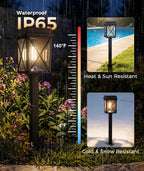 XMCOSY+ Solar Lights Outdoor, 12 Pack Bright Pathway Lights for Landscape | Adjustable Brightness, 3 Color Modes, Up to 15H Runtime, Solar Powered Outdoor Lights for Garden, Yard, Pathway, Landscape