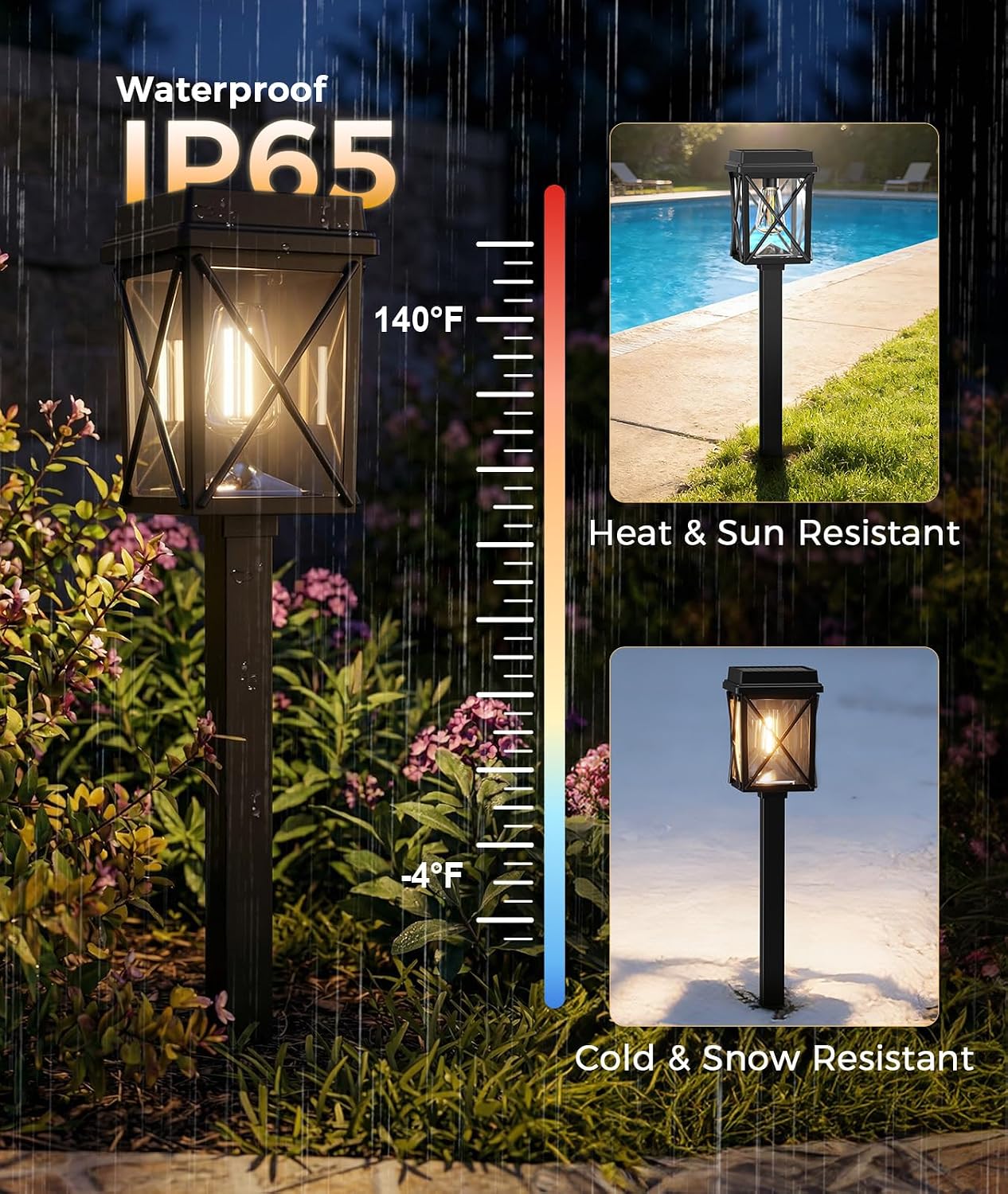 XMCOSY+ Solar Lights Outdoor, 12 Pack Bright Pathway Lights for Landscape | Adjustable Brightness, 3 Color Modes, Up to 15H Runtime, Solar Powered Outdoor Lights for Garden, Yard, Pathway, Landscape
