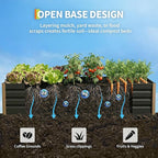 Garvee Aluminum Raised Garden Bed 4' x 2' x 16", Open-Bottom Deep Design with Rounded Safety Corners & Anti-Cut Trim, Large Outdoor Planter Box Kit, Gray