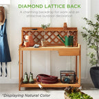 best choice products outdoor garden potting bench, wooden, package contents