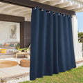 RYB HOME Outdoor Curtains Blackout - Waterproof Privacy Vertical Blinds for Porch Gazebo Canopy Pool House Lanai Arbor Deck, W 100 x L 108 inch, 1 Panel, Navy Blue