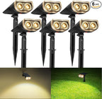 Consciot Christmas Solar Spot Lights Outdoor, IP67 Waterproof 2-in-1 Solar Outdoor Lights, Durable Christmas Decoration Lights for Garden, Yard, Pathway, Driveway, Porch, Walkway, Auto On/Off, 6 Pack