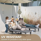 Devoko Outdoor Chaise Lounge Chair Set of 4 for Outside Pool Patio, Adjustable Waterproof Easy Assembly Chaise Lounge Outdoor (Light Grey, Set of 4)