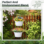 Layhit 6 Pcs Wall Hanging Planters Outdoor Pot Planter Wine Barrel Planter Distressed Oak Thickened Plastic Water Storage Flower Pots for Flower Indoor Outdoor(10 Inches,White)