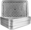 15 Pack Disposable Aluminum Foil Grill Topper Pans, Grill Grate Liners, BBQ Grill Accessories for Outdoor Cooking and Camping - Prevents Food from Falling into Grill or Sticking to Grate