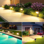 WdtPro Solar Lights Outdoor Waterproof, Solar Spot Lights Outdoor with Optical Lens, Auto ON/Off, 30H+ Runtime, Landscape Spotlights for Flag Yard Path Garden Tree, Warm White 6 Pack