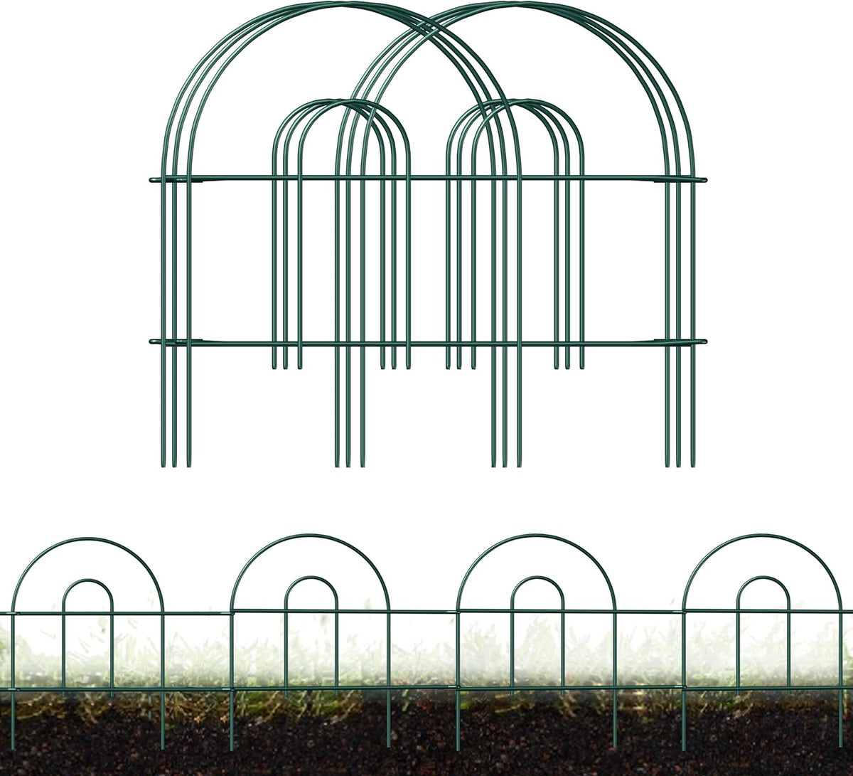 decorative garden border fence 18inx20ft green metal wire, main product view