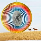 Aoedelyart 3D Animations Horse Wind Spinner for Yard and Garden,12Inch Wind Spinners Outdoor Horse Memorial Gift for Women Mom Grandma Wife,Garden Decor Metal Kinetic Yard Art Wind Sculpture