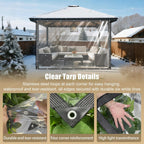 clear tarp 8x20 ft with grommets thickened 14, close-up detail