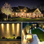 Svater Landscape Lighting Low Voltage, 10 Pack Outdoor Spotlights with Transformer, Plug in LED Spot Lights for Garden, Backyard, House, 3000K Warm White Super Bright 3W 250Lumem, Black