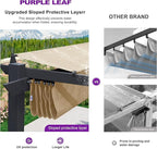 PURPLE LEAF 10' x 13' Aluminum Outdoor Pergola Wind-Resistant Retractable Pergola with Double Sun Shade Canopy Heavy-Duty Metal Pergola for Patios Backyard Deck Garden, Khaki