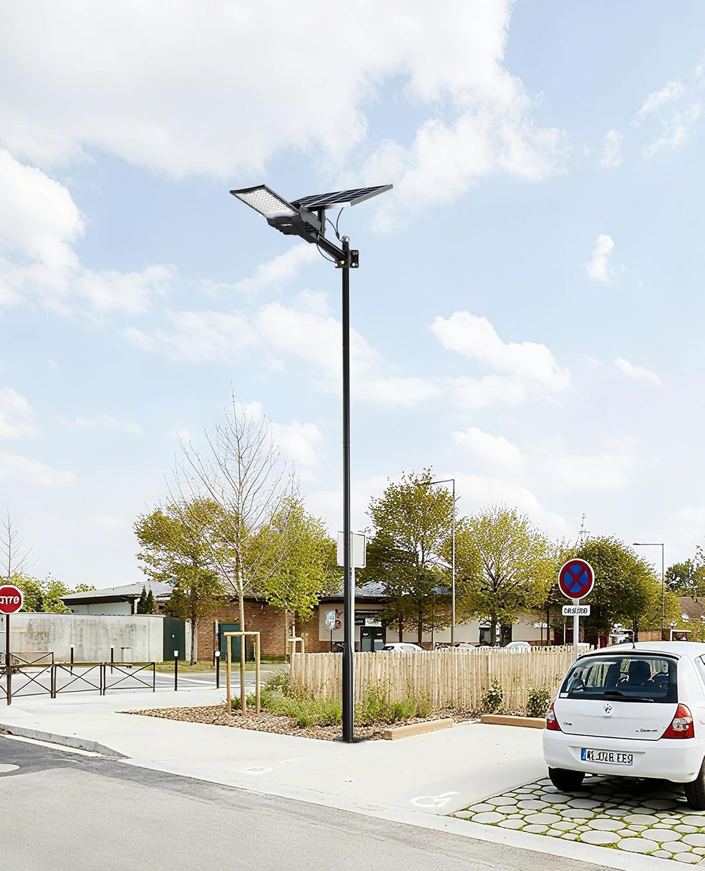 JAYNLT 16.5 Ft Heavy Duty Metal Street Light Pole, Outdoor Lamp Post | Adjustable street light pole,suitable for solar street lights, sturdy pole for parking lots and farm,light not included