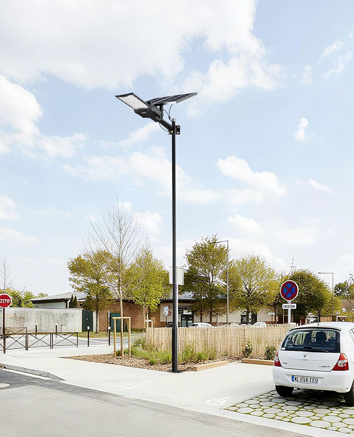 JAYNLT 16.5 Ft Heavy Duty Metal Street Light Pole, Outdoor Lamp Post | Adjustable street light pole,suitable for solar street lights, sturdy pole for parking lots and farm,light not included