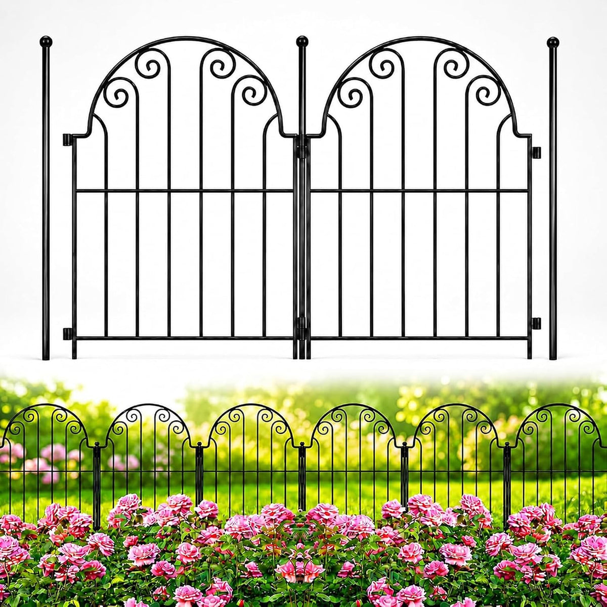 garden fence 20 panels, 17 in h above, main product view