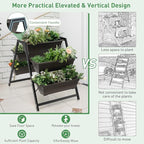 Giantex Vertical Raised Garden Bed, 5 Planter Boxes Container w/Drainage Holes, 31”H Freestanding Heavy-Duty Metal Frame, Indoor Outdoor Raised Bed for Vegetables Herbs Flowers to Grow