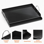 Onlyfire Universal BBQ Griddle with Handles for Most Grills, Ceramic Coated Non-stick Flat Top Griddle for Outdoor Cooking, 18"L x 12.6"W x 2.8"H " | Ceramic Coated Non-stick Flat Top Griddle for Outdoor Cooking