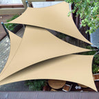 Patio Paradise 17' x 17' x 17' Sun Shade Sail Triangle Canopy Shade Cloth Fabric Sunlight Block Patio Pergola Cover HDPE Deck Awning for Outdoor Backyard Roof Shading, Sand