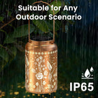 JEJOT Hummingbird Solar Lanterns Outdoor Waterproof,Birthday Gift for Women | Gifts for Mom Grandma, Metal Hanging Solar Light for Yard Garden Porch Landscape Deconration-1Pack