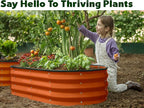 Plant & Plot Galvanized Raised Garden Beds Outdoor // 4×2×1 ft (2-Pack) Planter Raised Beds for Gardening, Vegetables, Flowers (Orange) // Large Metal Garden Box