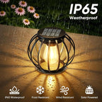 Solar Lanterns Lights Waterproof: 4 Pack Metal Hanging Outdoor Lights for Garden Yard Patio - Warm LED Tabletop Pathway Tree Decor - Birthday Spring Gifts for Women Mom 2026