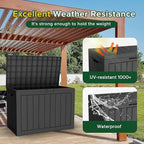 45 Gallon Outdoor Deck Box, Lockable Waterproof Outdoor Storage Boxes For Garden Tools,Indoor Cushions,Accessories Outside Storage Resin Weatherproof Container(Black)