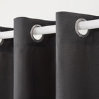 TOWN & COUNTRY BASICS Cabana Solid Heavyweight Indoor Outdoor Curtains, Light Filtering Opacity with Grommet Top, Water Repellent, 2-Pack Set, 54"x84", Charcoal