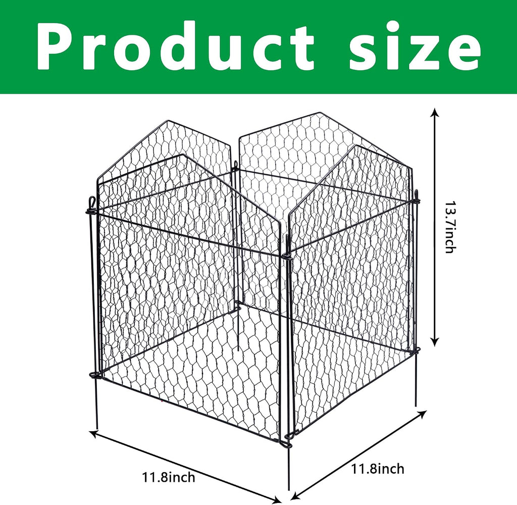 decohs 4 packs chicken wire cloche plant protectors shown in use
