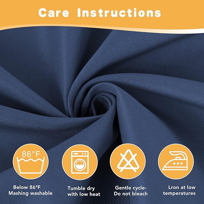 HolidayIdeas Outdoor Curtains for Patio Waterproof, 4 Panels - 54 x 108 Inch - Privacy Protection & Light Filtering Curtains Navy Grommet Outside Curtains for Porch, Gazebo, Pergola, Backyard