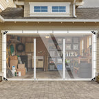clear outdoor curtains patio double zippers door enclosure showing dimensions