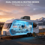 rv air conditioner 18000 btu with heat pump, side view