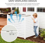 Kozyard 50" W x 48" H Outdoor Privacy Screens Aluminum Post, Air Conditioner Fence Panels, Pool Equipment Enclosure, Trash Can Screens Fence Kit for Outside Backyard Patio (White/4Panels)