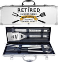 Retirement Gifts for Men, Retired Gifts for Men, Dad, Grandpa, Coworker, Teacher, Boss, Retirees Heavy Duty Grilling Accessories for BBQ, Thick Stainless Steel Grill Utensils with Non-Slip Handle Tool