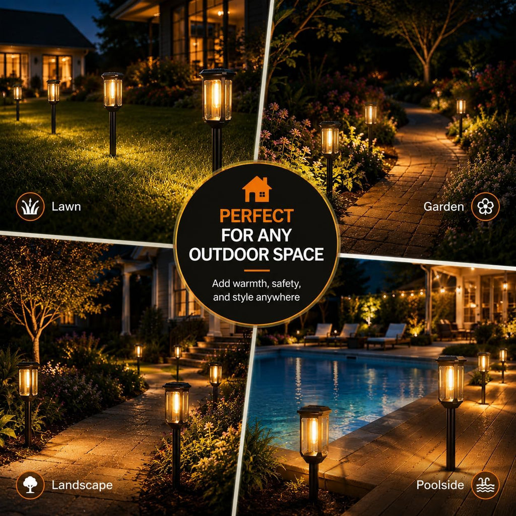 Tenmiro Solar Pathway Lights Outdoor 8 Pack, Bright Solar Garden Lights | IP65 Waterproof Shatterproof, Auto On/Off Landscape Lighting for Yard Lawn Patio Walkway Driveway Decor 3000K