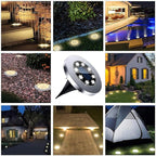 4.6 Inch Diameter Solar Ground Lights, Waterproof Solar Garden Lights, Outdoor Garden Waterproof Bright in-Ground Light, Landscape Lighting for Pathway,Yard,Lawn,Patio,Walkway (12 Pack White Light)