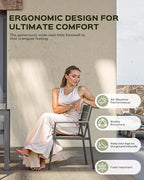 Outdoor Dining Chairs Set of 2, HDPS + Aluminum Patio Dining Chairs with Ergonomic Design and Wide Seat, 2 Piece Outdoor Chairs for Garden, Backyard, Deck (Gray)
