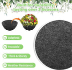 Riare 16x120 Inch Black Felt Planter Liner Roll- 2 Rolls Non-Woven Fabric Planter Liner for Outdoor Plants, Coco Liner Roll Alternative Basket Planter Liner for Planters Hanging Basket Window Box