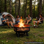 breezz american flag wood-burning fire pit, 32 in, side view