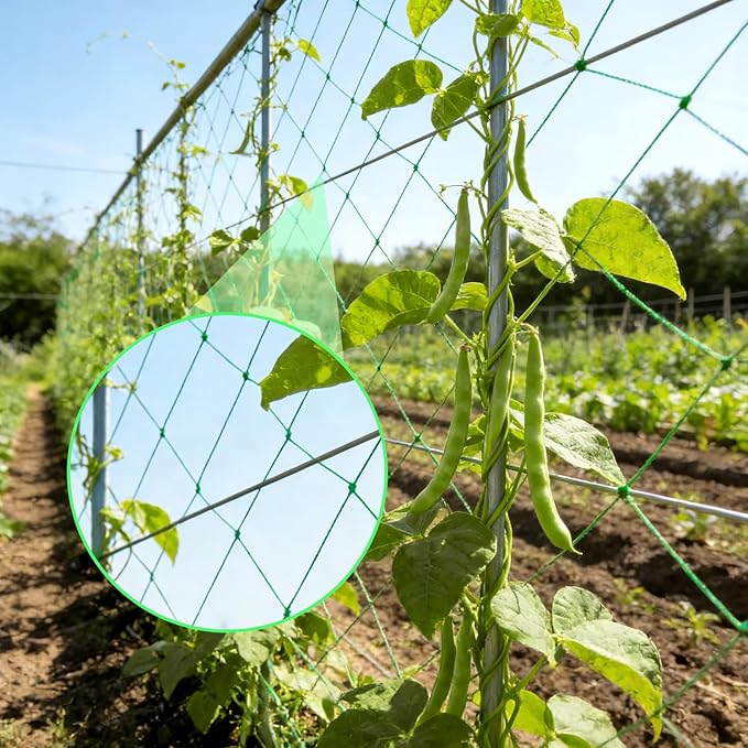 DECYOOL Trellis Netting for Climbing Plants, Garden Trellis Netting Plant Support Net 1.8 x 5 m Heavy Duty Nylon Climbing Vine Net for Outdoor Vegetables