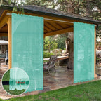 SpaceDresser Waterproof Outdoor Sheer Curtains for Patio - 4 Panels Rod Pocket Indoor Voile Sheer Curtain for Living Room,52W x 108L inch, Turquoise