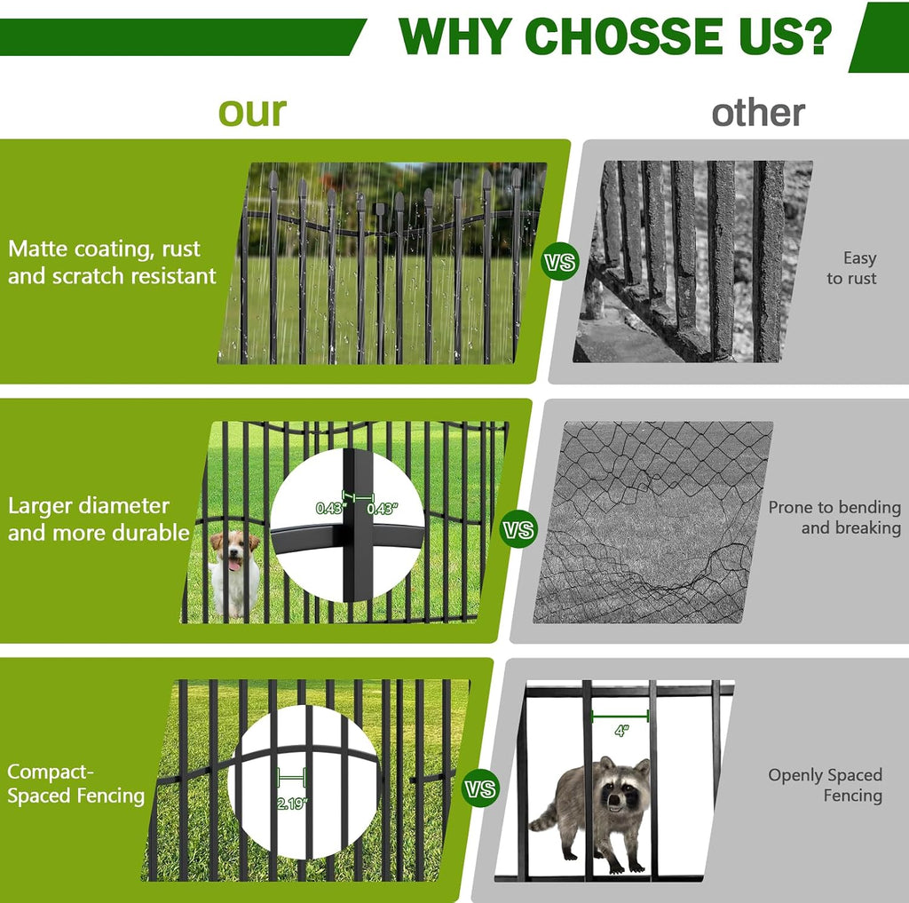 10 panels no dig decorative garden fence, close-up detail