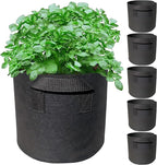5 Pack 1 Gallon Grow Bags with Handles Garden Vegetable Flower Grow Bags Nonwoven Aeration Fabric Pots for Nursery Garden Planting