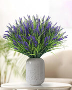 ZINHO 36 Bundles Artificial Flowers Outdoor, Faux Lavender Flowers with Grass UV Resistant Artificial Plants for Outdoor Outside Hanging Planter Window Box Garden Patio Front Porch Decor