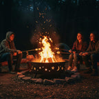 sunnydaze cosmic 42" large fire pit for outside, front angle view