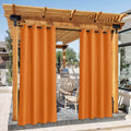 NICETOWN Canvas Outdoor Curtains Decor 95" Long for Patio Waterproof, Rustproof Grommet Outside/Indoor Window Drapes for Porch/Cabana, Orange, W55 x L95, Set of 2