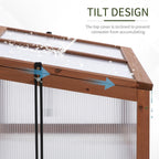 outsunny wooden framed polycarbonate cold frame greenhouse for, close-up detail